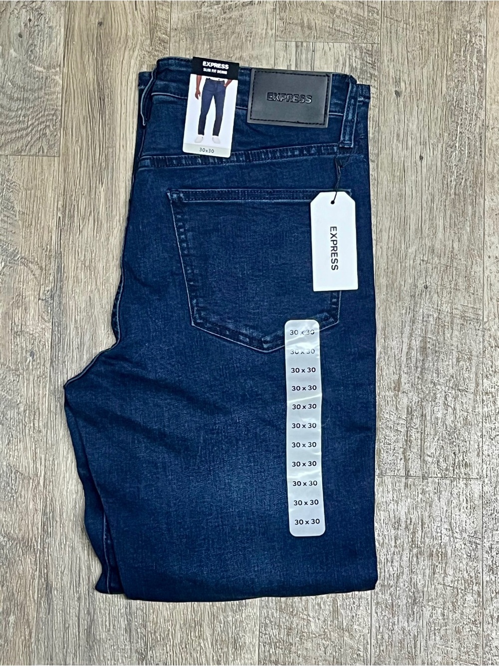 Express Men’s Dark Indigo Slim Straight Jeans